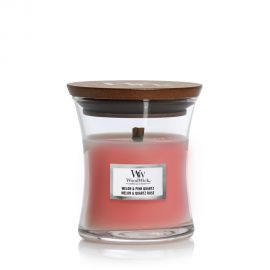 WoodWick mini jar Melon & Pink Quartz žvakė