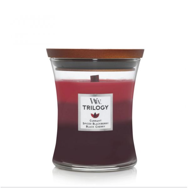 WoodWick Medium Trilogy Sun Ripened Berries žvakė